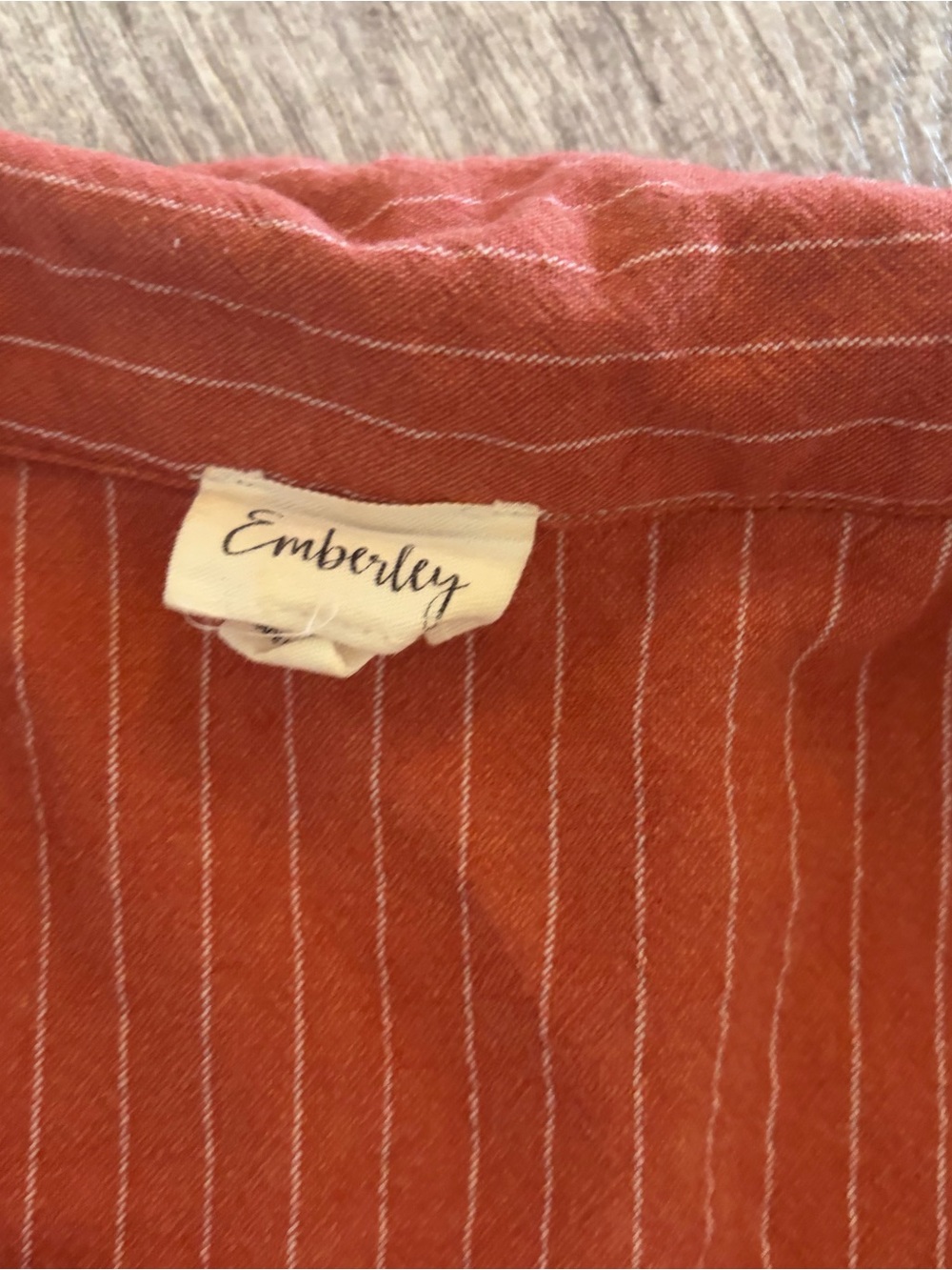 Rust-Red Button Front Dress with Pockets - Picture 3 of 6